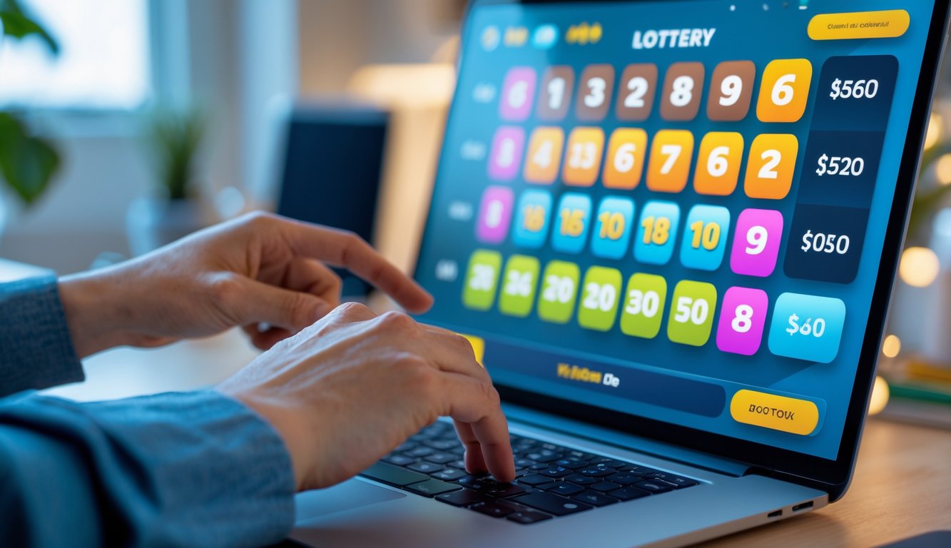 Seorang pengguna sedang berinteraksi dengan layar komputer yang menampilkan antarmuka togel online dengan suasana ruang kerja yang rapi.