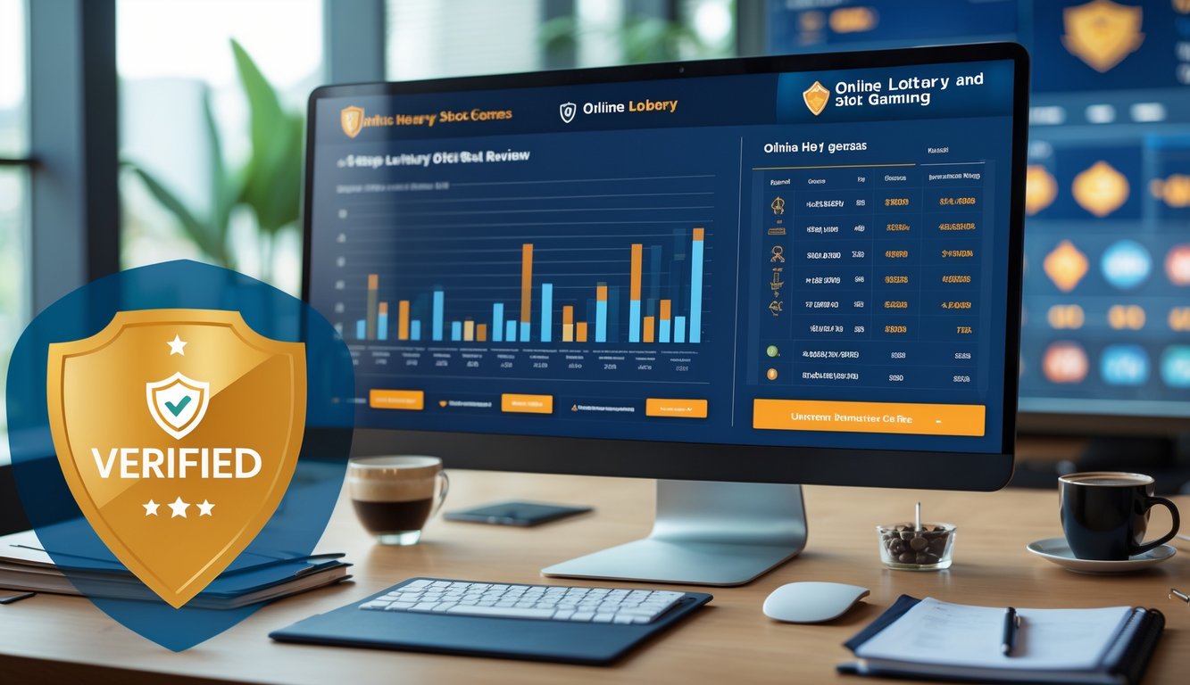 Seorang profesional sedang menganalisis data di depan komputer di sebuah ruang kerja modern yang rapi dan terang.