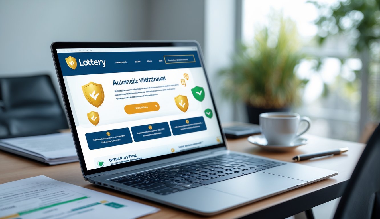 Seseorang menggunakan komputer di meja kerja yang rapi dengan tampilan situs togel online yang aman dan terpercaya di layar.