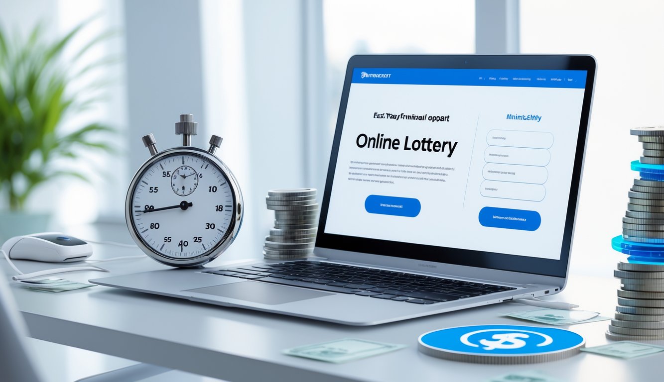 Seorang pengguna duduk di depan komputer dengan layar menampilkan situs togel online, dikelilingi oleh simbol kecepatan dan keamanan.