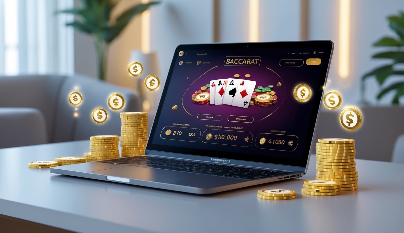 Seseorang menggunakan perangkat digital untuk bermain baccarat online dengan suasana yang nyaman dan profesional.