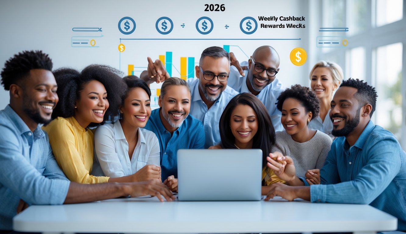 Sekelompok orang dewasa yang senang menggunakan perangkat digital untuk bermain togel online di lingkungan yang cerah dan modern.