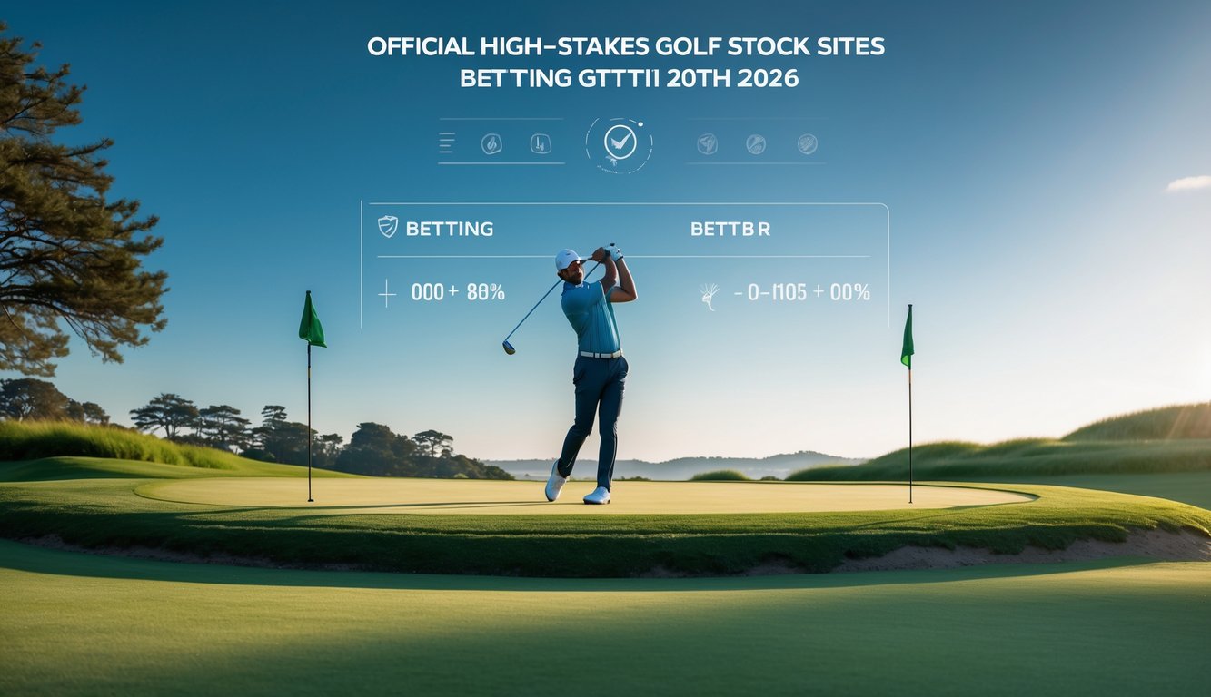 Seorang pegolf sedang mengayunkan stik golf di lapangan golf yang hijau dan rapi dengan latar belakang perbukitan dan pohon.