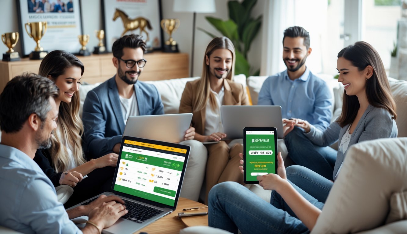 Beberapa orang menggunakan perangkat elektronik untuk memasang taruhan kuda pacuan dengan tampilan situs taruhan yang menampilkan deposit rendah dan pencairan cepat.