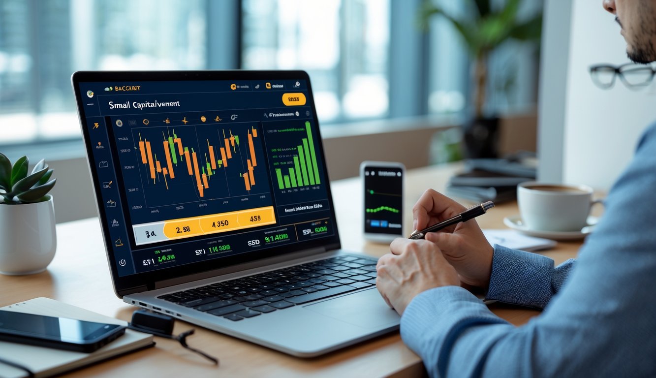 Seseorang sedang menganalisis strategi baccarat online dengan laptop dan catatan di meja kerja yang rapi.