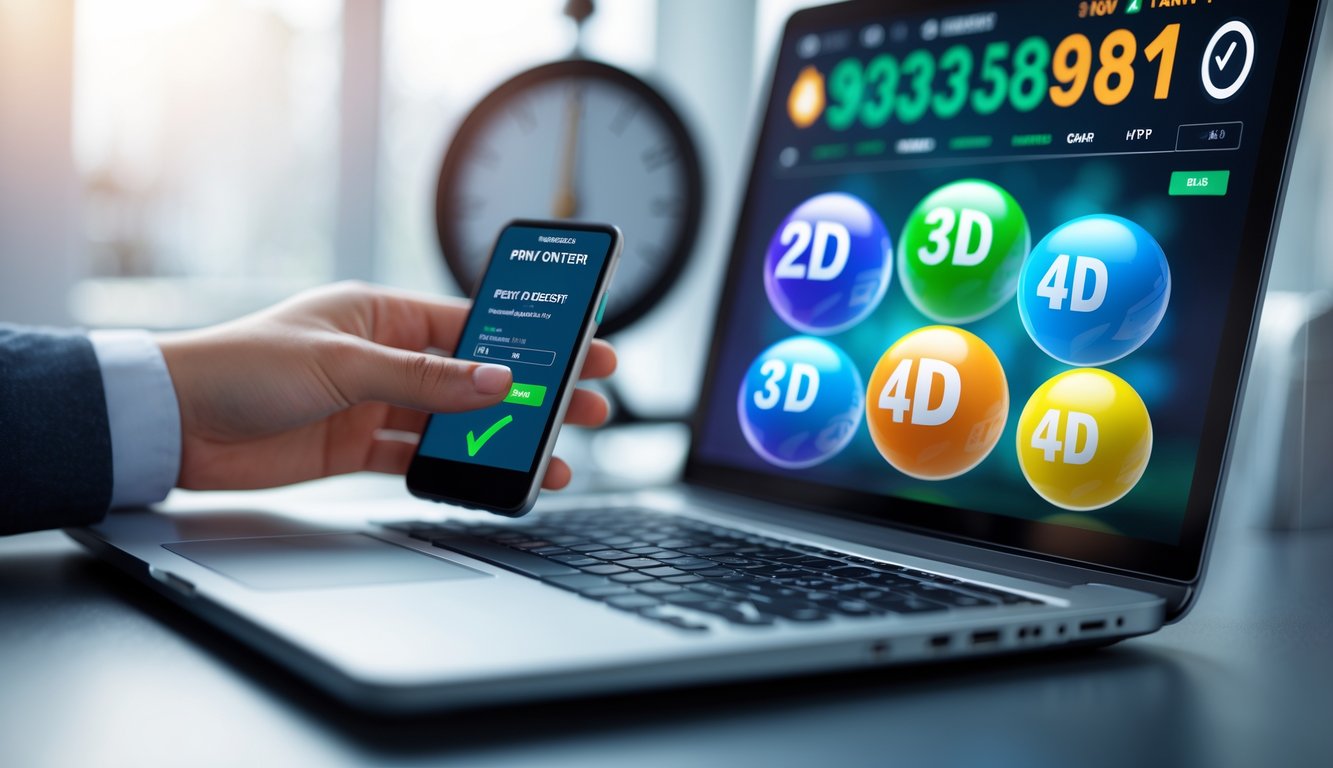 Seorang pengguna menggunakan laptop dan ponsel untuk bermain togel online dengan transaksi deposit cepat tanpa gangguan.