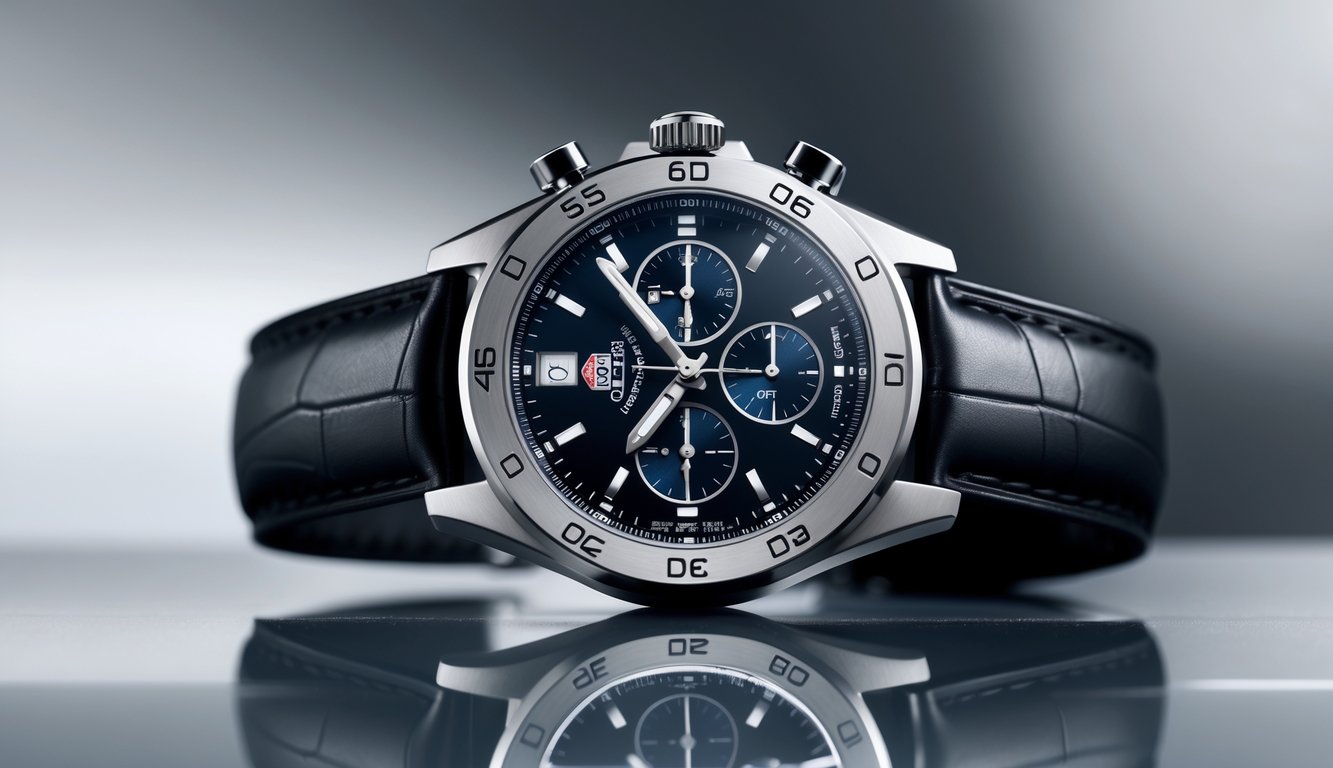 Foto jam tangan Tag Heuer terbaru dengan desain elegan dan tampilan modern di atas permukaan halus.