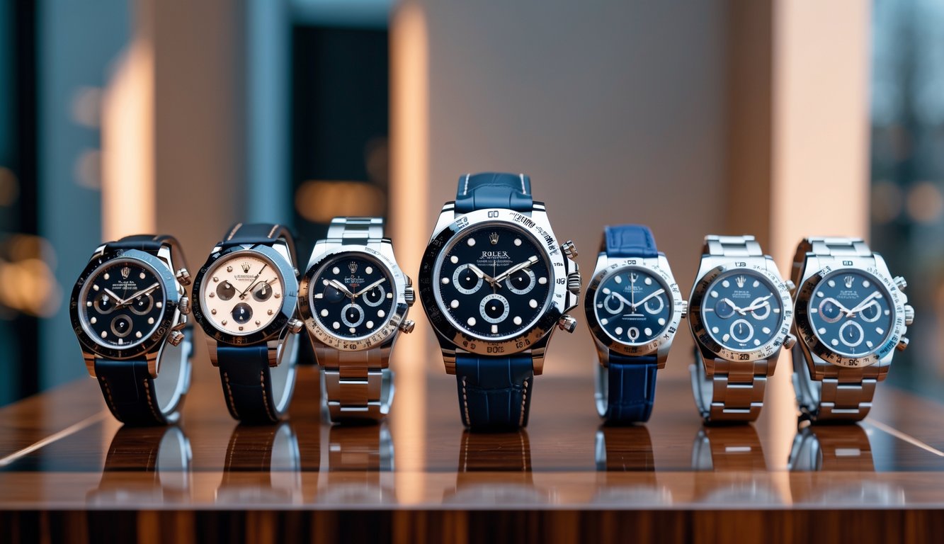 Beberapa jam tangan Rolex terbaru tahun 2026 ditampilkan rapi di atas permukaan kayu dengan pencahayaan lembut.