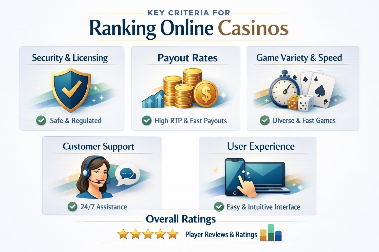 A Digital Dashboard Showing Casino Icons Like Cards, Chips, And Dice Arranged With Ranking Indicators In A Modern Tech Setting.