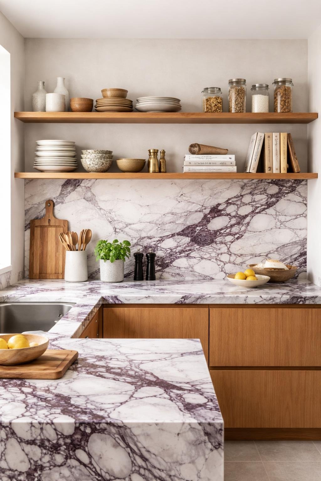 Small Viola Kitchen 15 Viola Marble Kitchen Ideas That Make a Statement | Footted