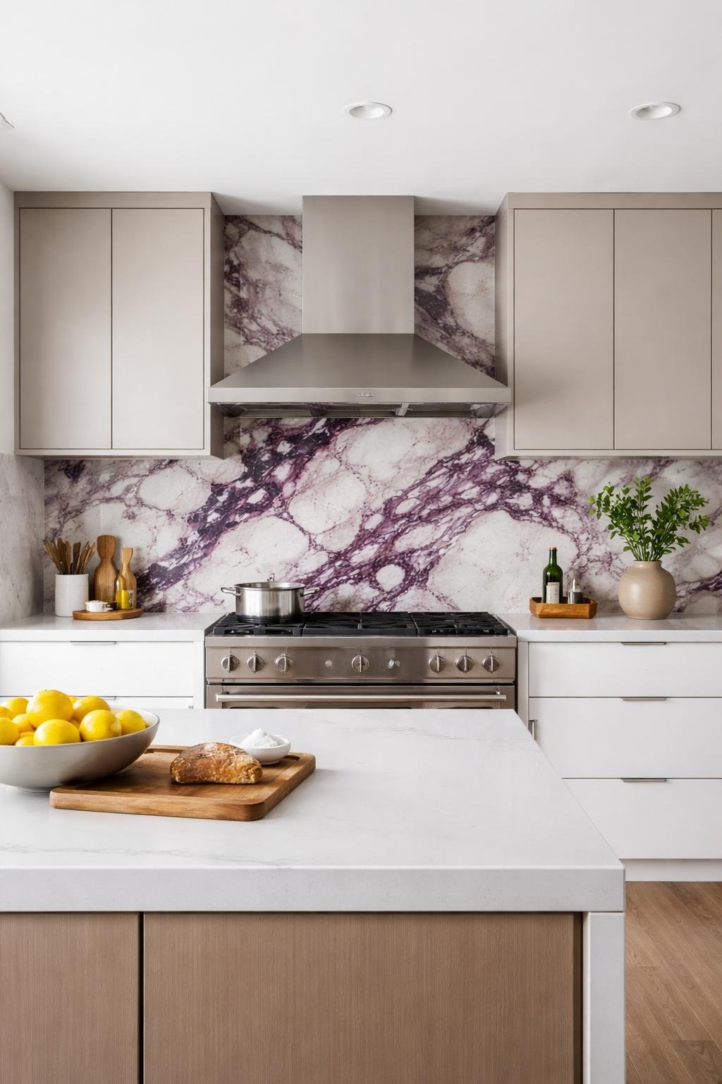 Small Viola Kitchen 15 Viola Marble Kitchen Ideas That Make a Statement | Footted