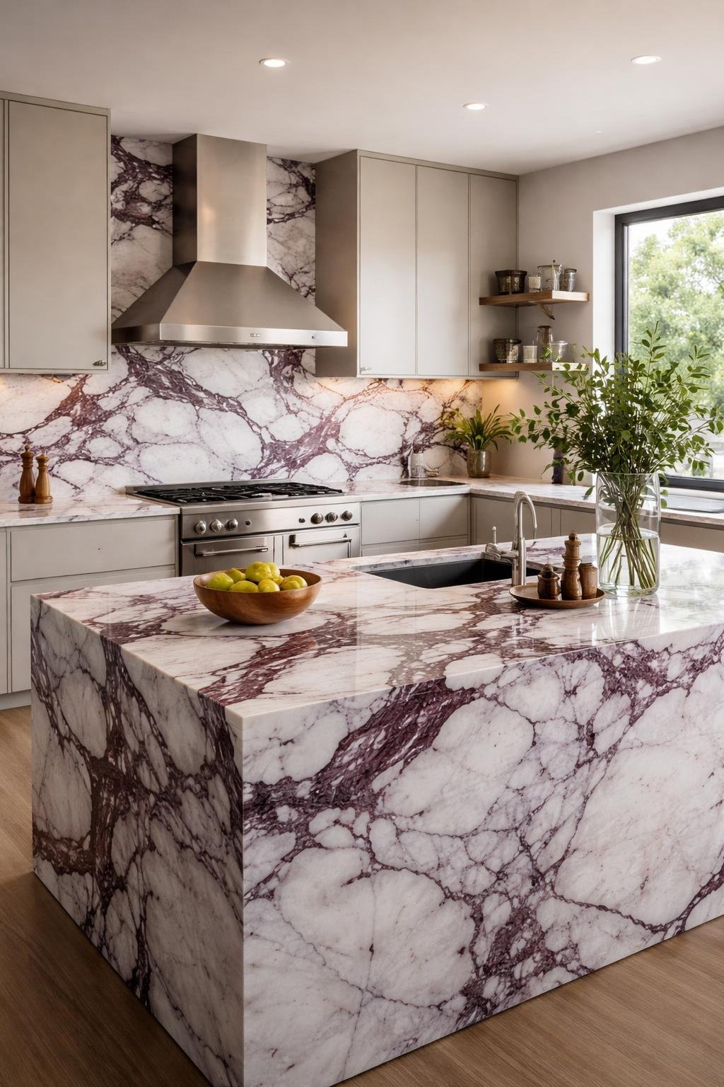 Small Viola Kitchen 15 Viola Marble Kitchen Ideas That Make a Statement | Footted