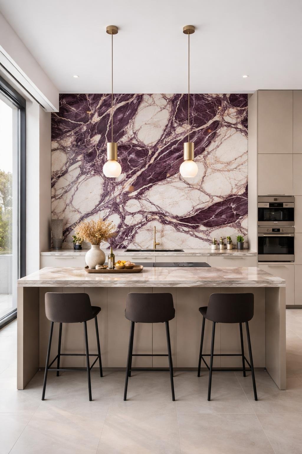 Small Viola Kitchen 15 Viola Marble Kitchen Ideas That Make a Statement | Footted
