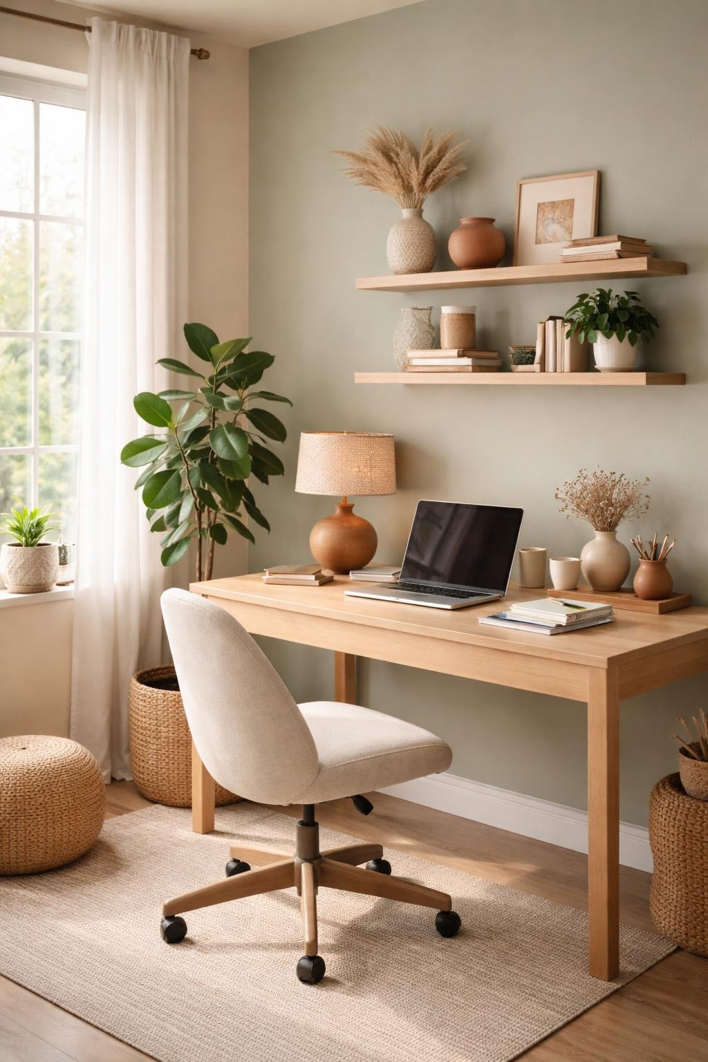 15 Earthy Office Decor Ideas for a Calm Beautiful Workspace | Footted