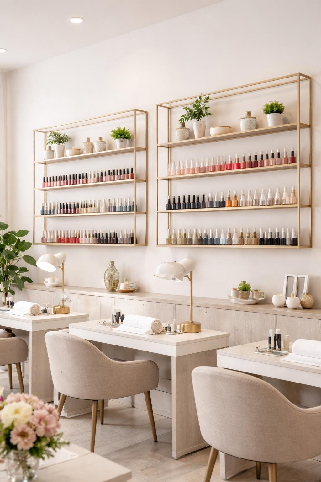 15 Chic + Stylish Nail Salon Decor Ideas | Footted