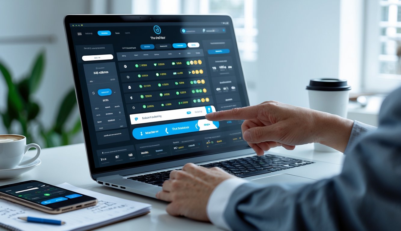 Seorang pengguna sedang melihat layar komputer dengan tampilan situs taruhan bola online yang menunjukkan berbagai pilihan odds besar.