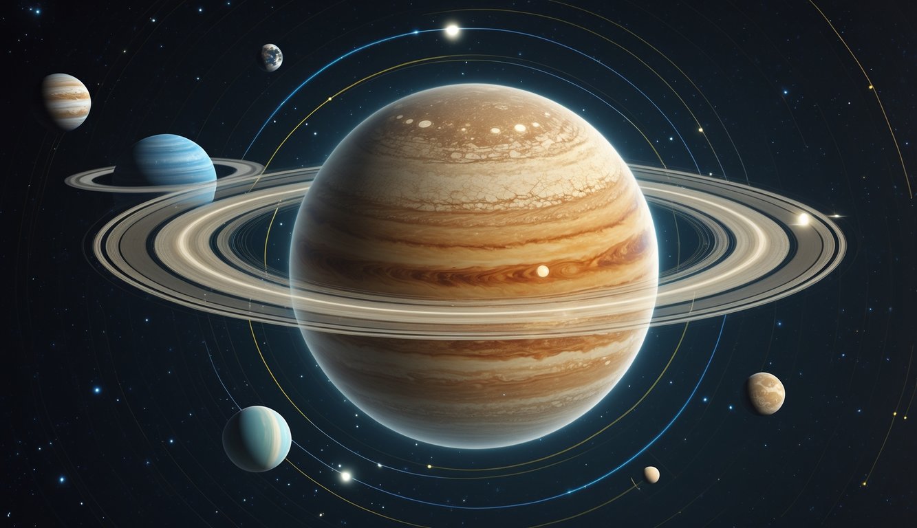 Gambaran tata surya dengan posisi planet Venus yang terlihat jelas sebagai planet kedua dari Matahari.