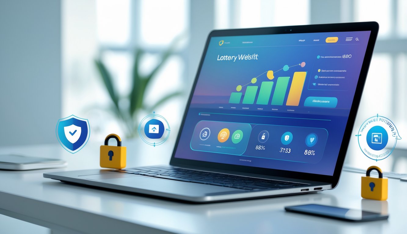 Seorang profesional menggunakan komputer dengan tampilan situs togel online yang aman dan terpercaya di meja kerja yang rapi.