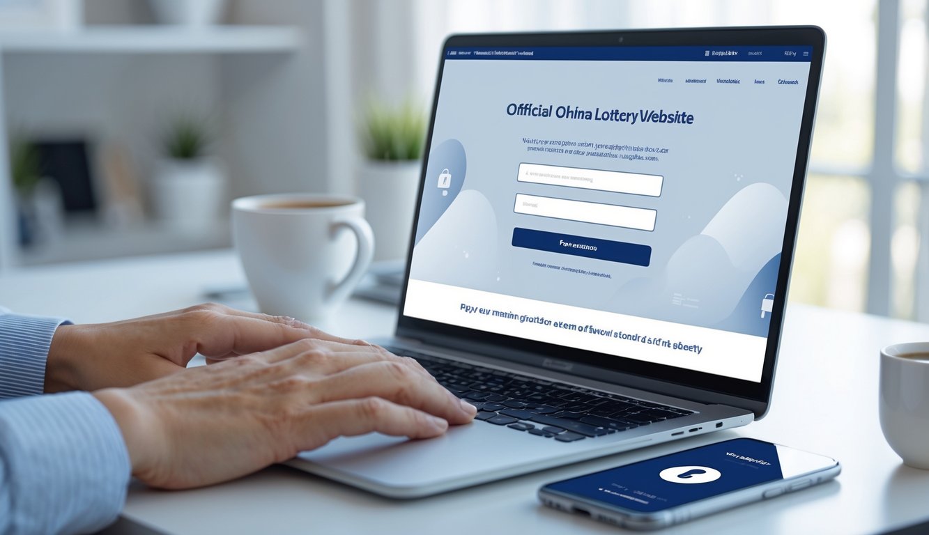 Seseorang menggunakan laptop dengan formulir pendaftaran situs togel online resmi di layar, di meja kerja yang rapi dengan suasana kantor rumah yang terang.