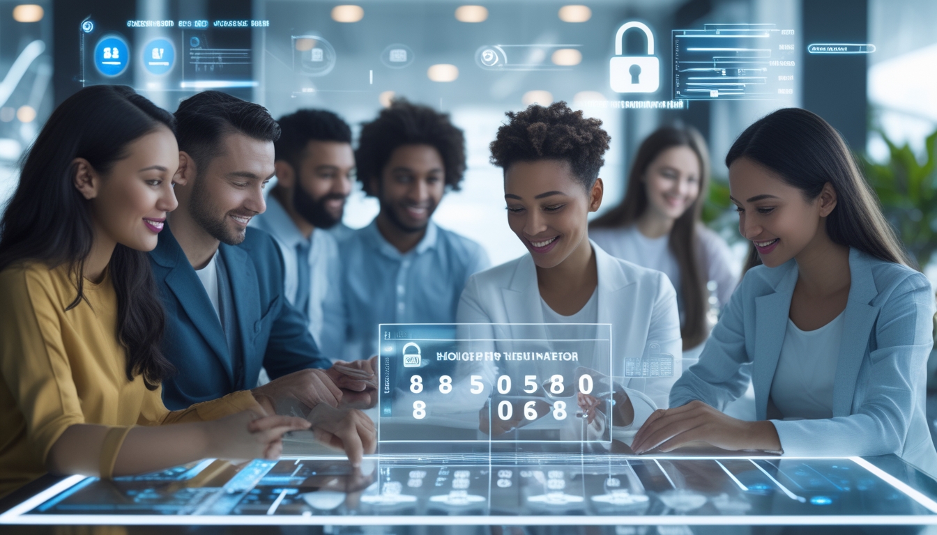 Orang-orang menggunakan layar sentuh digital di lingkungan teknologi modern yang menunjukkan aktivitas taruhan togel online dengan suasana aman dan terpercaya.