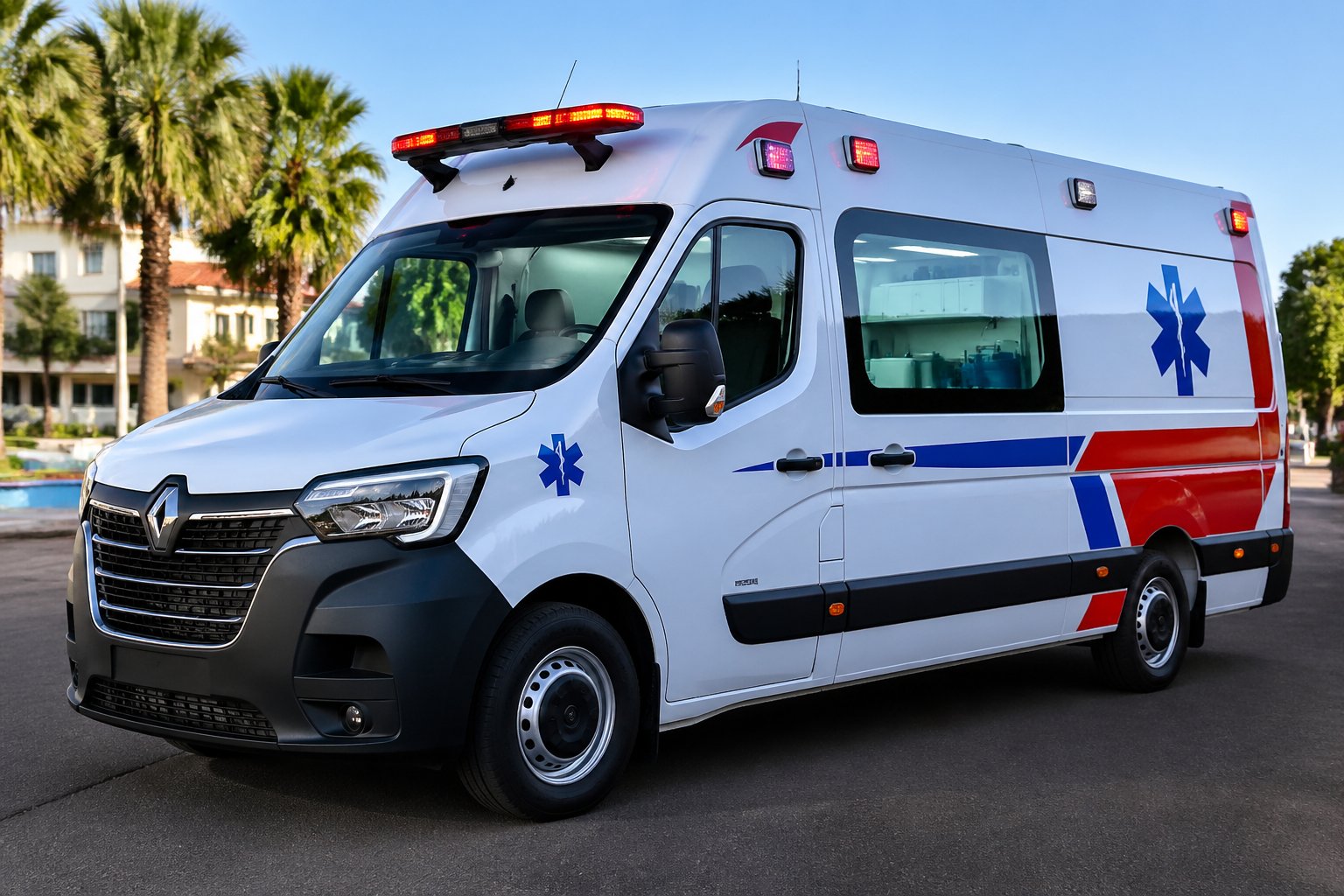 Ambulância em Moreira Sales: Serviços de Atendimento Médico de Emergência na Região Ambulância nova estacionada em área externa em Moreira Sales, com detalhes de personalização visíveis.