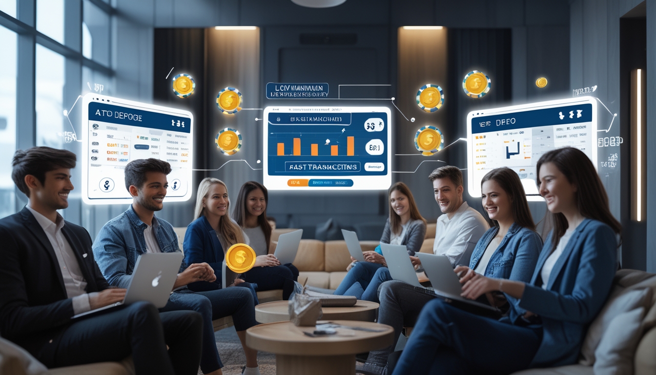 Beberapa orang muda menggunakan perangkat digital untuk bermain judi online dengan proses deposit cepat dan minimal.
