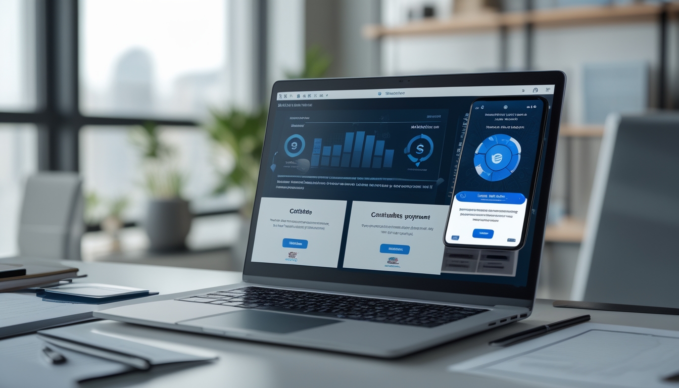 Seorang profesional bekerja di meja dengan laptop yang menampilkan grafik terkait baccarat online, dikelilingi dokumen dan ponsel yang menunjukkan konfirmasi pembayaran.