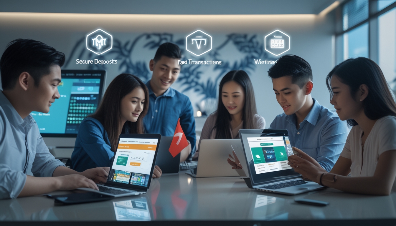 Orang-orang menggunakan perangkat elektronik untuk bertaruh olahraga secara online di lingkungan modern yang aman dan nyaman.