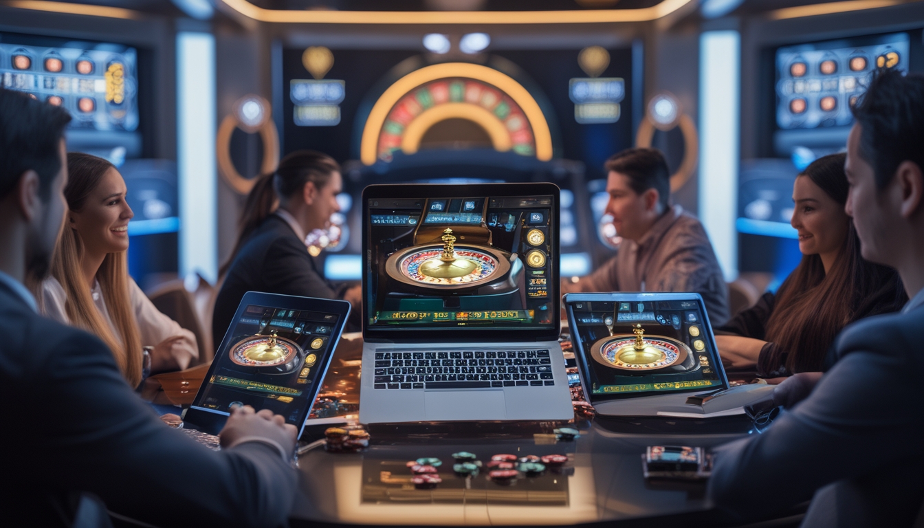 Beberapa orang menggunakan perangkat elektronik untuk bermain judi live casino dengan streaming video berkualitas tinggi.