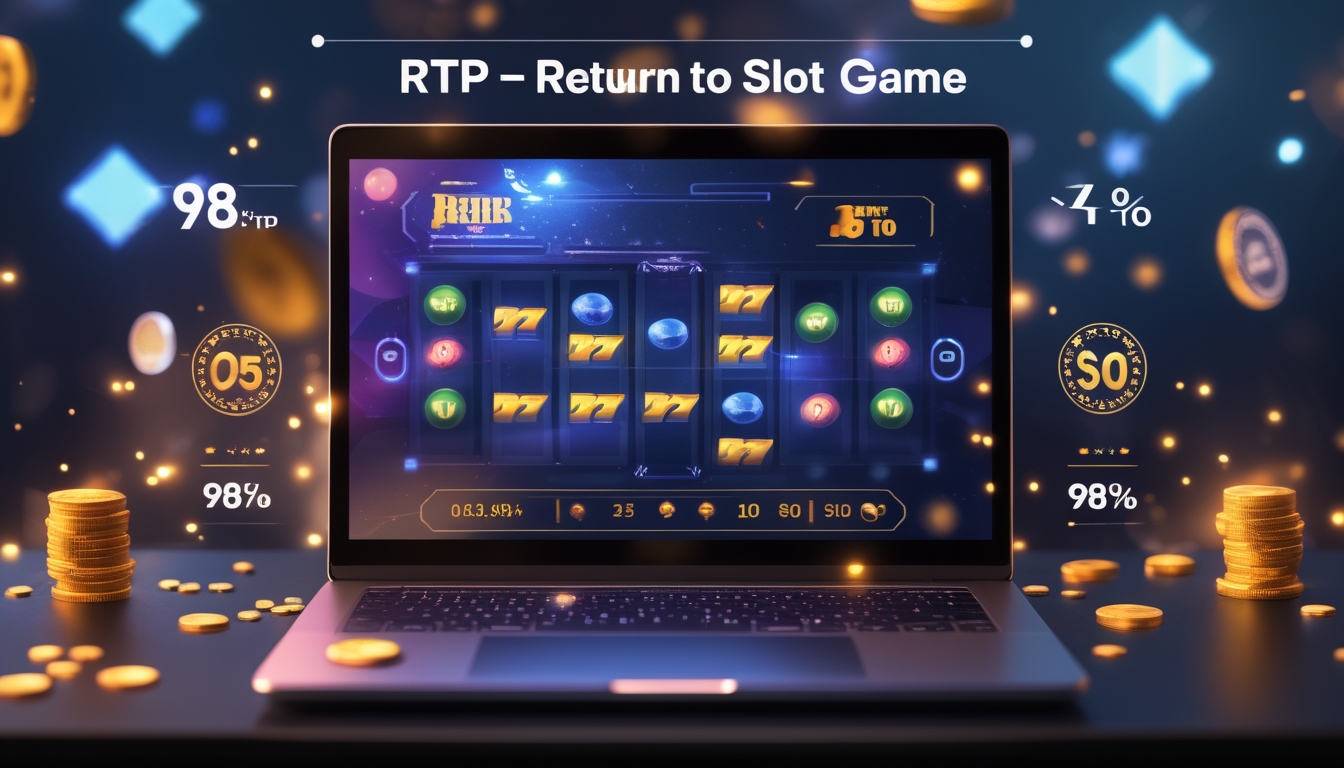 Seorang pengguna sedang bermain slot online di layar komputer dengan grafis permainan yang berwarna-warni dan simbol gulungan yang terlihat jelas.