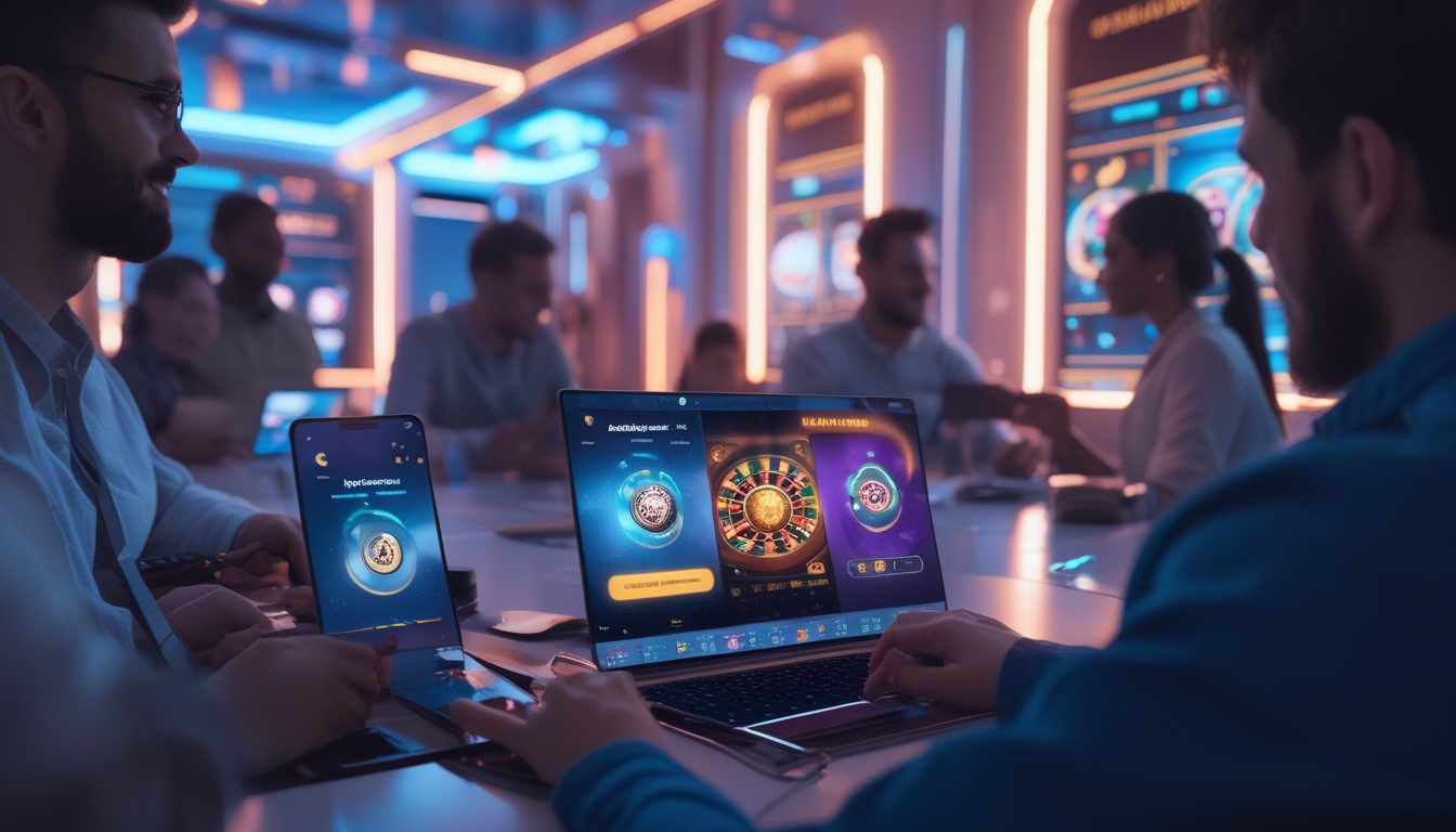 Beberapa orang menggunakan perangkat digital untuk bermain judi online dengan tampilan antarmuka permainan yang modern dan fitur transaksi cepat.