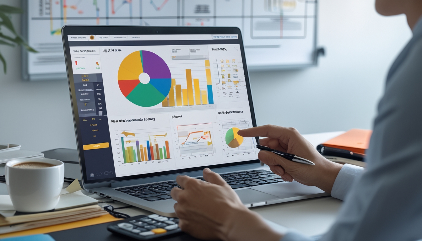 Seorang pemula yang sedang menganalisis data statistik taruhan di meja kerja dengan laptop dan alat tulis.