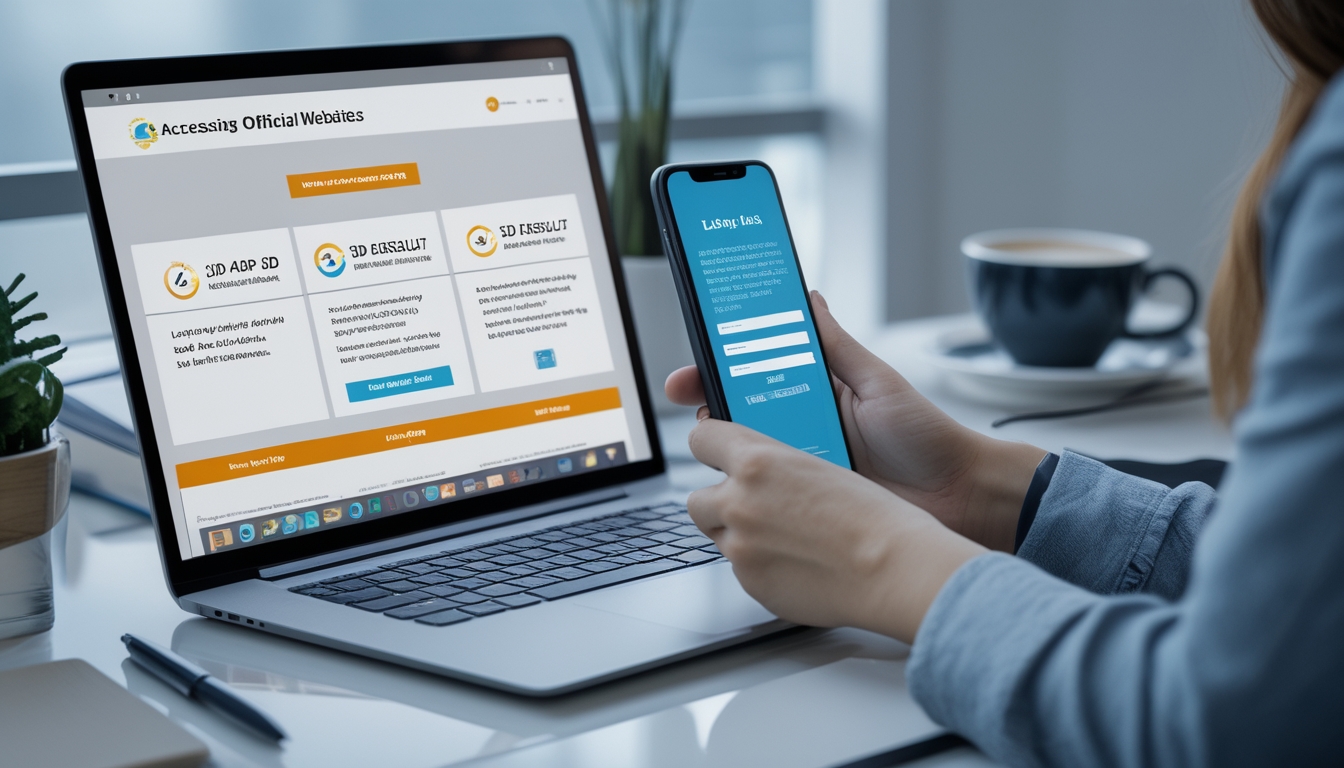 Seseorang menggunakan smartphone dan laptop di meja kerja untuk mengecek hasil togel secara praktis tanpa ribet.