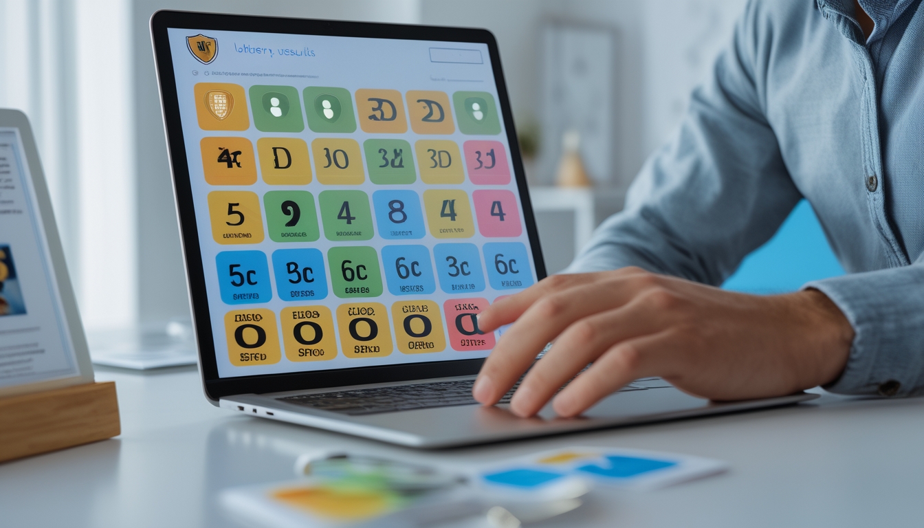 Seseorang sedang menggunakan laptop untuk memeriksa hasil togel dengan latar belakang ruangan yang terang dan rapi.