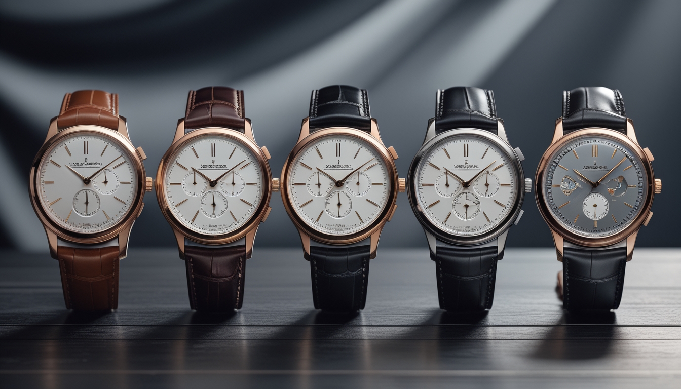 Lima jam tangan Jaeger-LeCoultre edisi terbatas 2026 ditata rapi di atas permukaan kayu gelap dengan pencahayaan lembut yang menonjolkan detail setiap jam.