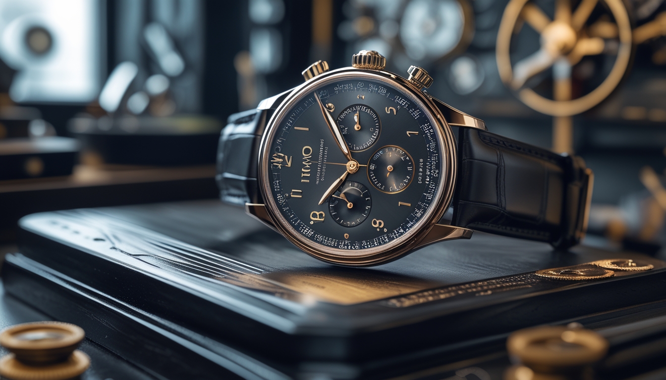 Jam tangan mewah IWC Schaffhausen Perpetual Calendar ProSet 2026 dengan latar belakang bengkel pembuat jam klasik.