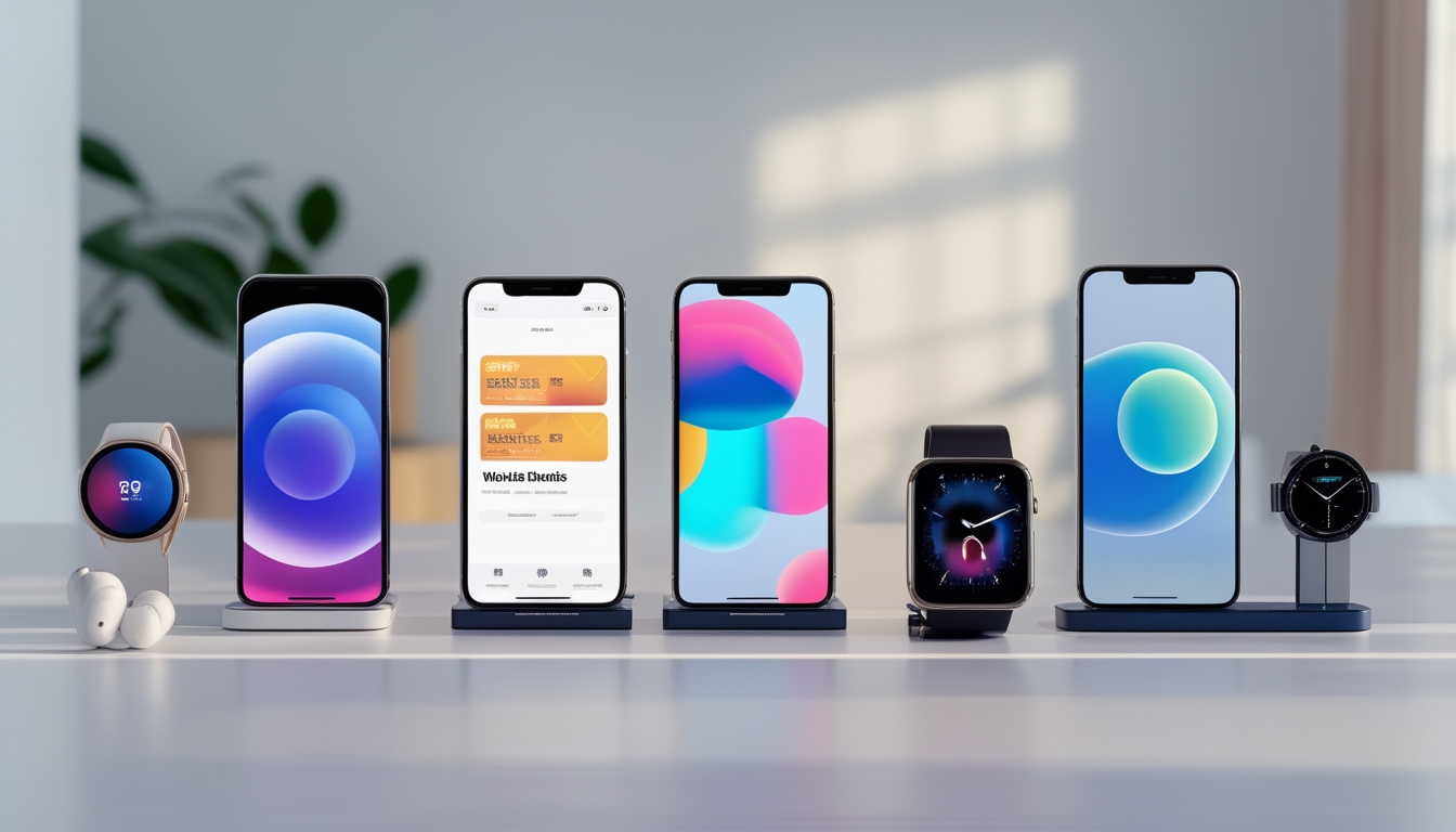 Beberapa gadget terbaru tahun 2026 dari berbagai merek terkenal ditata rapi di atas meja dengan latar belakang minimalis.