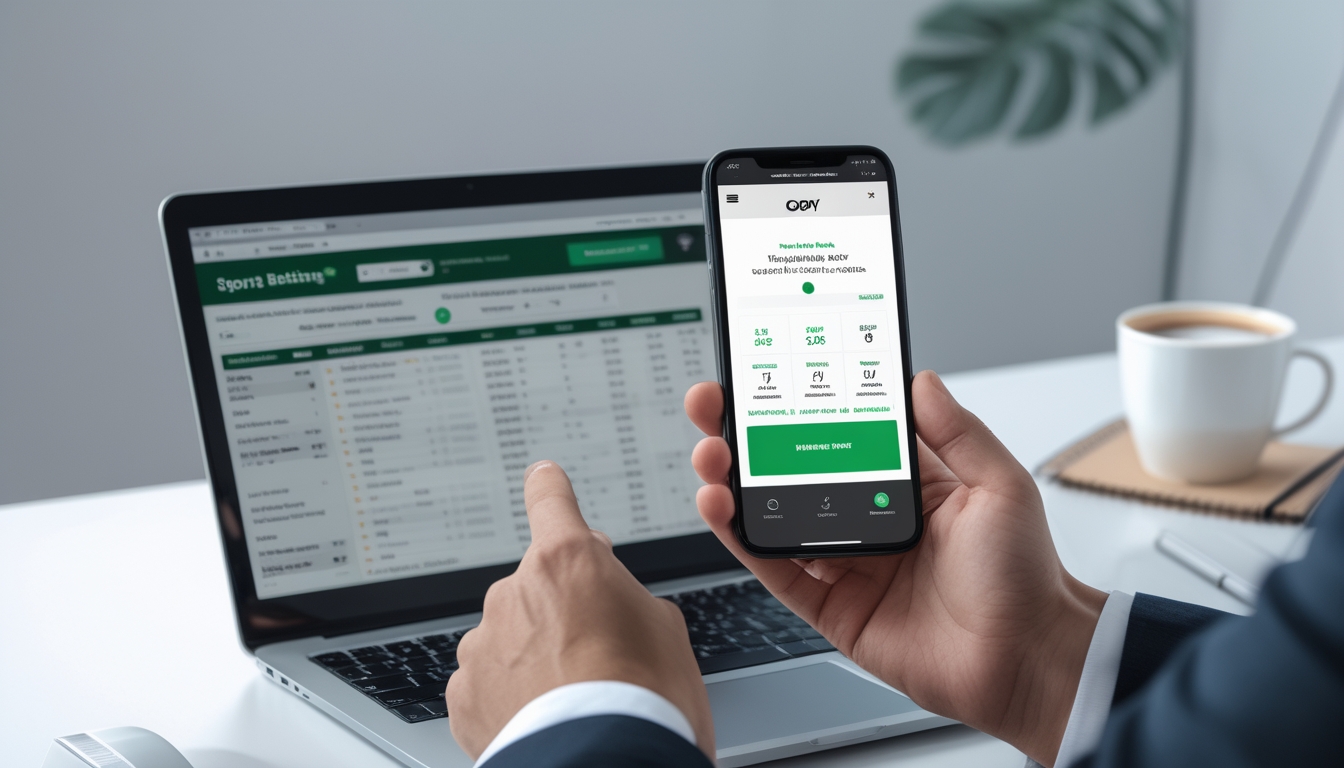 Seorang pengguna menggunakan smartphone untuk melakukan pembayaran digital GoPay saat mengakses situs taruhan bola online di laptop.