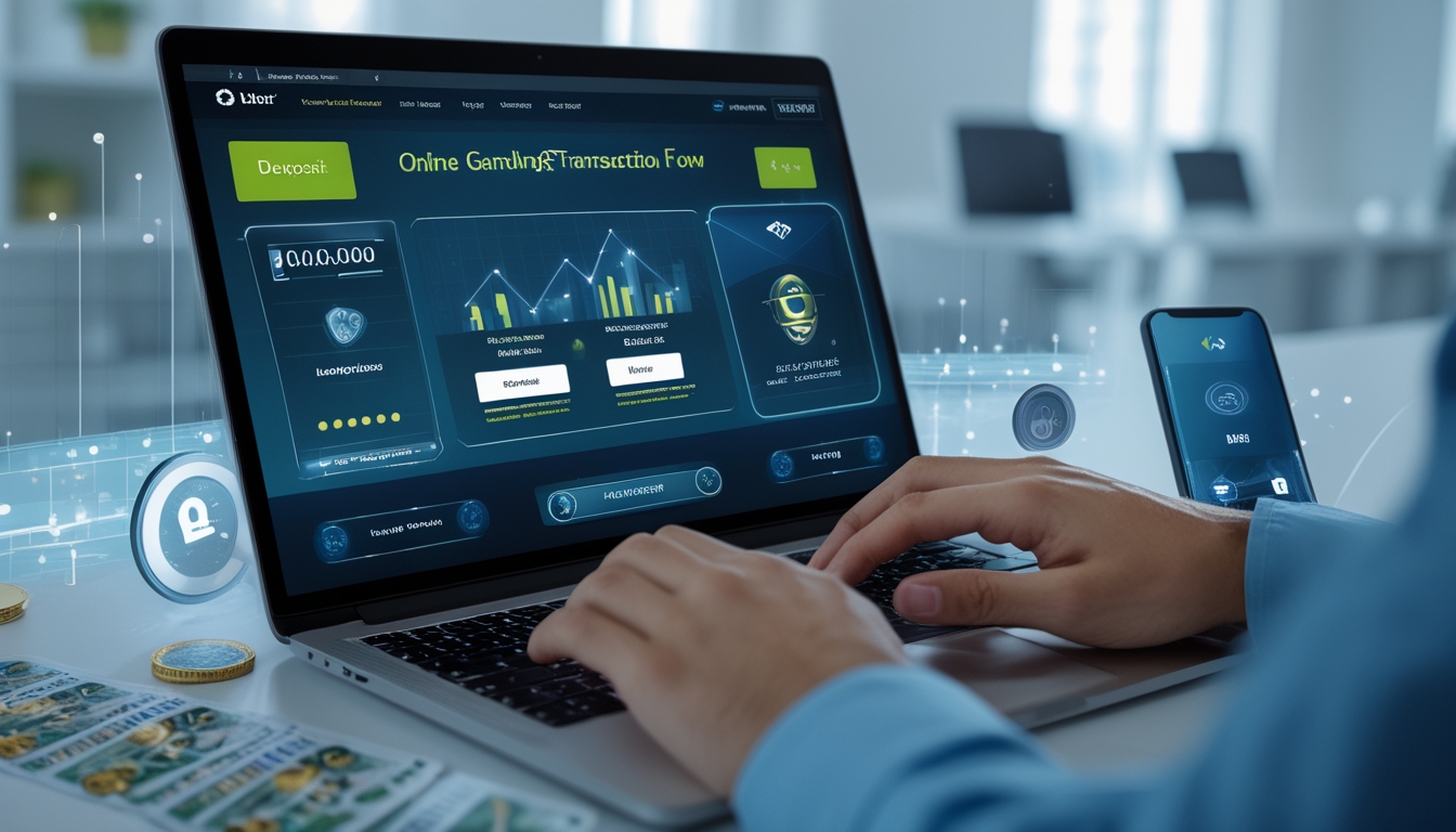 Seseorang menggunakan laptop dan ponsel untuk melakukan transaksi deposit dan penarikan di platform togel online terpercaya.