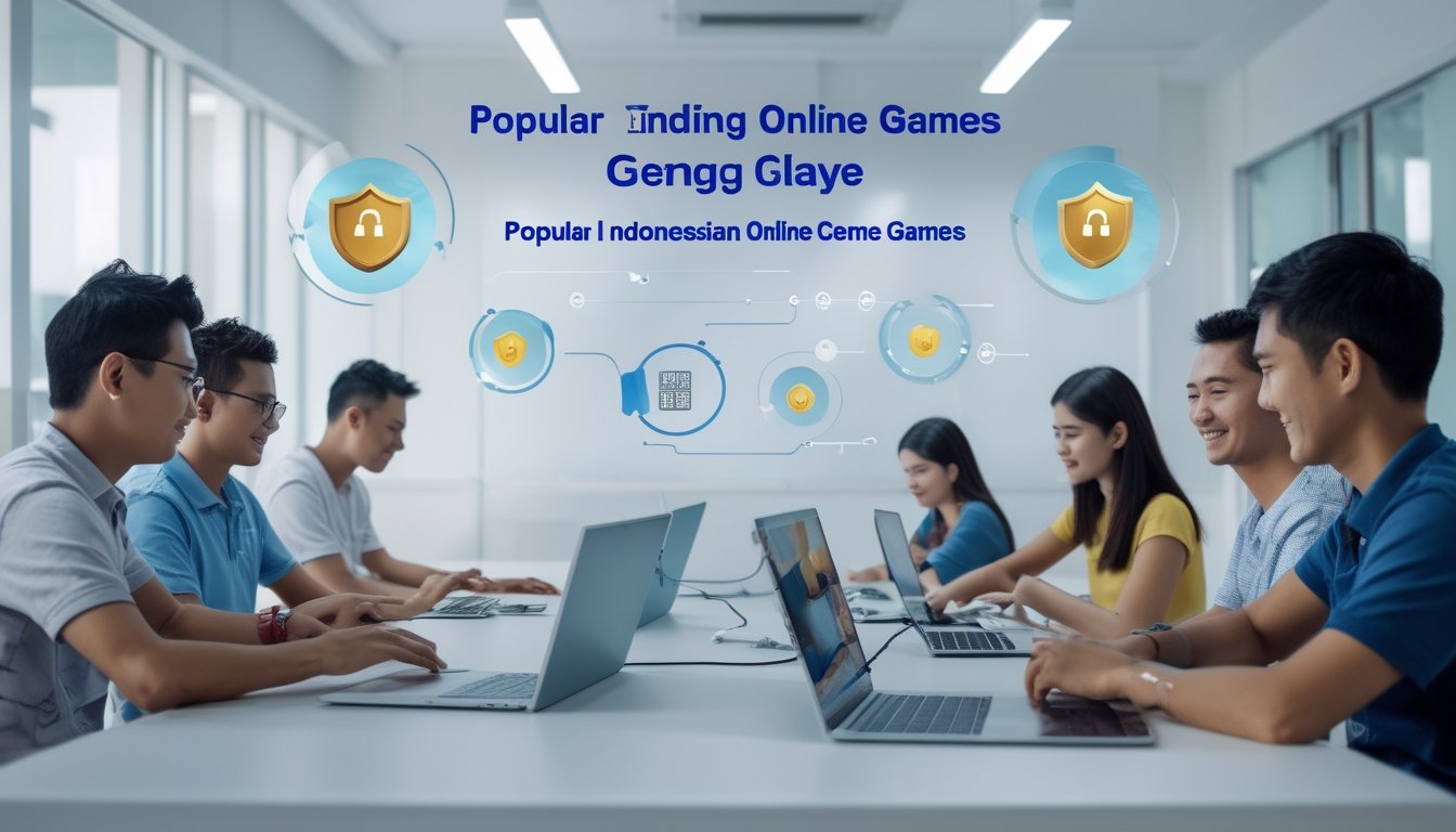 Sekelompok orang menggunakan perangkat digital di ruangan terang, fokus bermain permainan online dengan suasana aman dan nyaman.