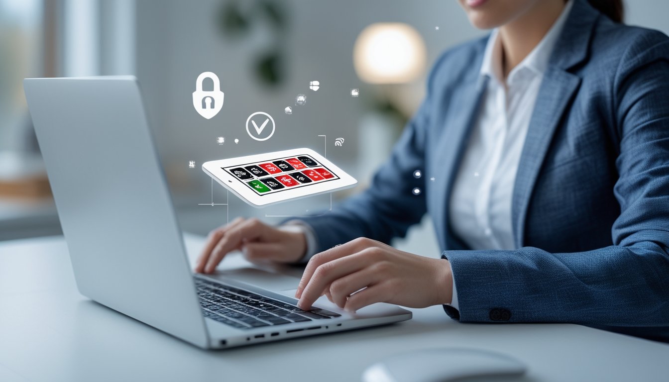 Seseorang duduk di meja dengan laptop, sedang memeriksa platform roulette online dengan fokus dan suasana yang tenang.