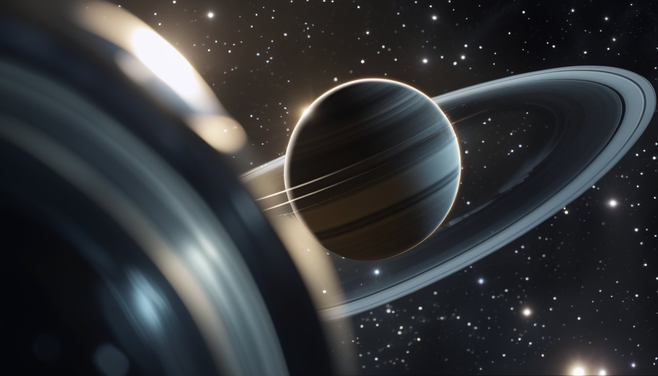 Gambaran planet Saturnus dengan cincin-cincinnya terlihat jelas melalui teleskop modern di luar angkasa.