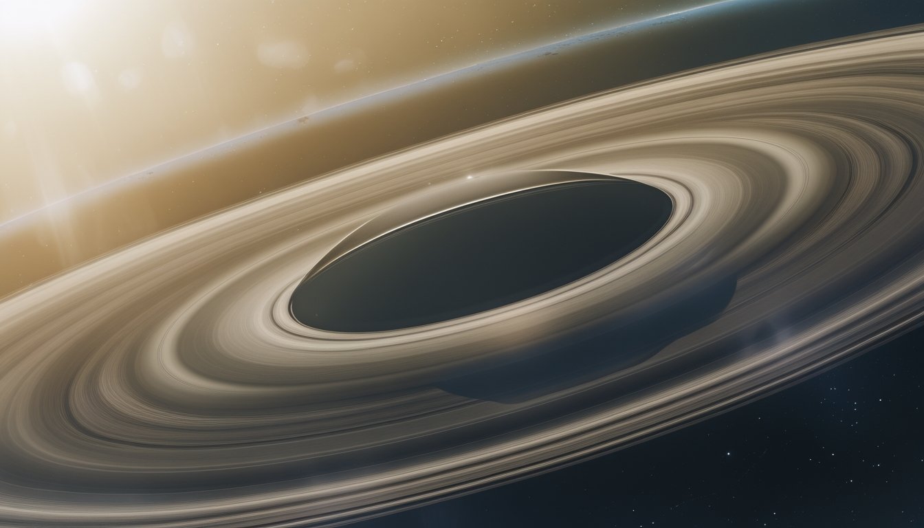 Gambar planet Saturnus dengan cincin yang jelas terlihat, menunjukkan perubahan musiman di atmosfernya pada tahun 2026, dengan latar belakang ruang angkasa gelap dan bintang-bintang.