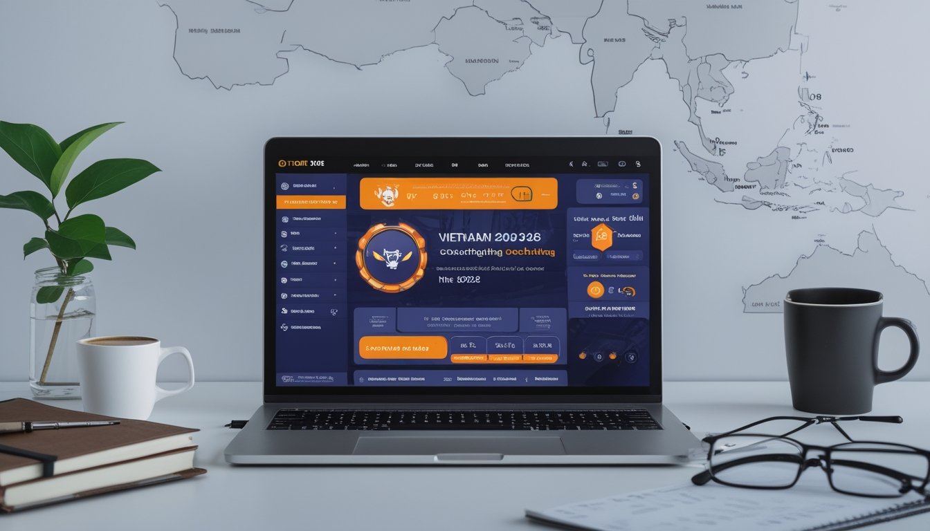 Seseorang menggunakan laptop di meja kerja dengan tampilan situs taruhan online sabung ayam yang aman dan terpercaya.