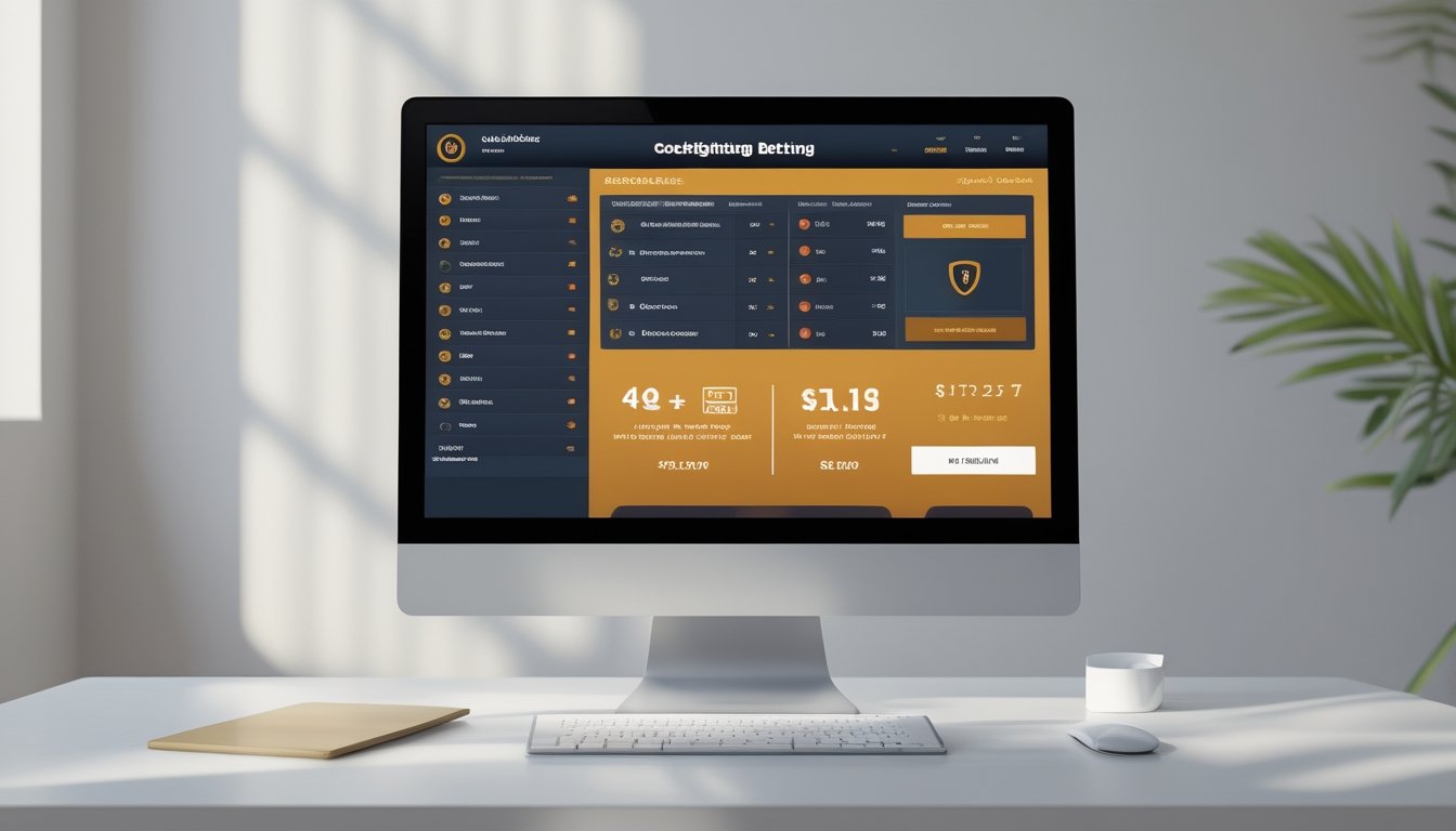 Seseorang menggunakan komputer dengan tampilan situs taruhan sabung ayam online yang menampilkan daftar pertandingan dan opsi deposit.