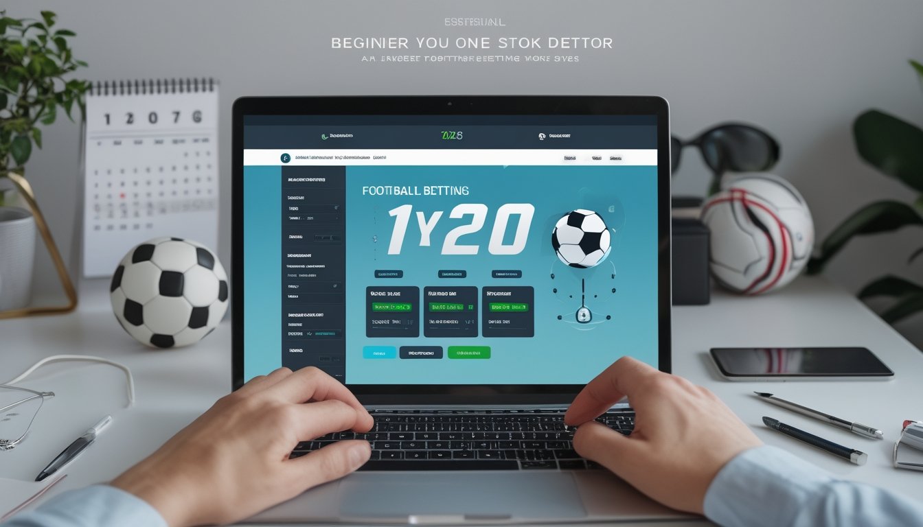 Seseorang sedang mendaftar di situs taruhan sepak bola 1X2 tahun 2026 menggunakan laptop di meja kerja.