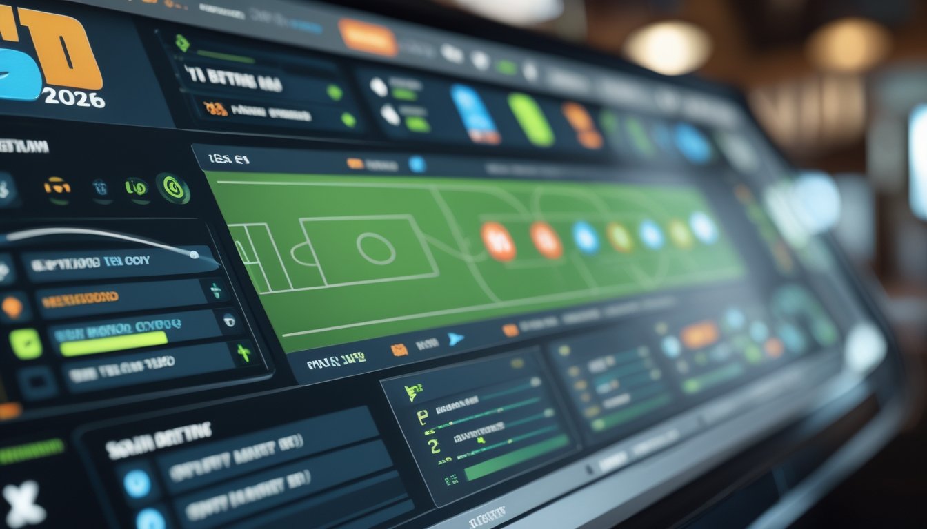 Layar komputer menampilkan antarmuka taruhan sepak bola dengan berbagai pilihan pasaran lengkap dan aman.