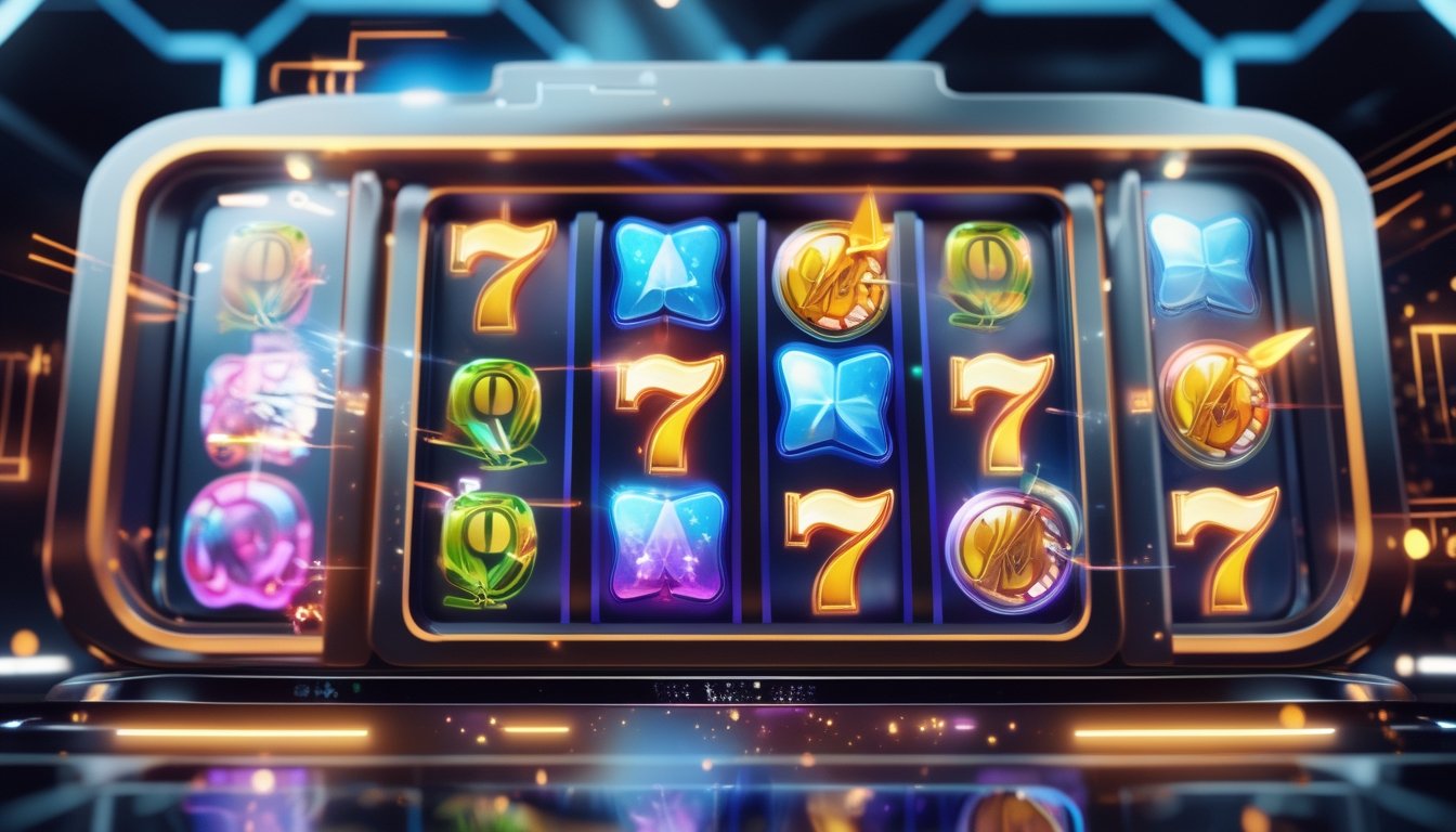 Antarmuka mesin slot digital modern dengan simbol Wild dan Scatter yang disorot, menunjukkan cara kerja sistem Megaways pada slot online.