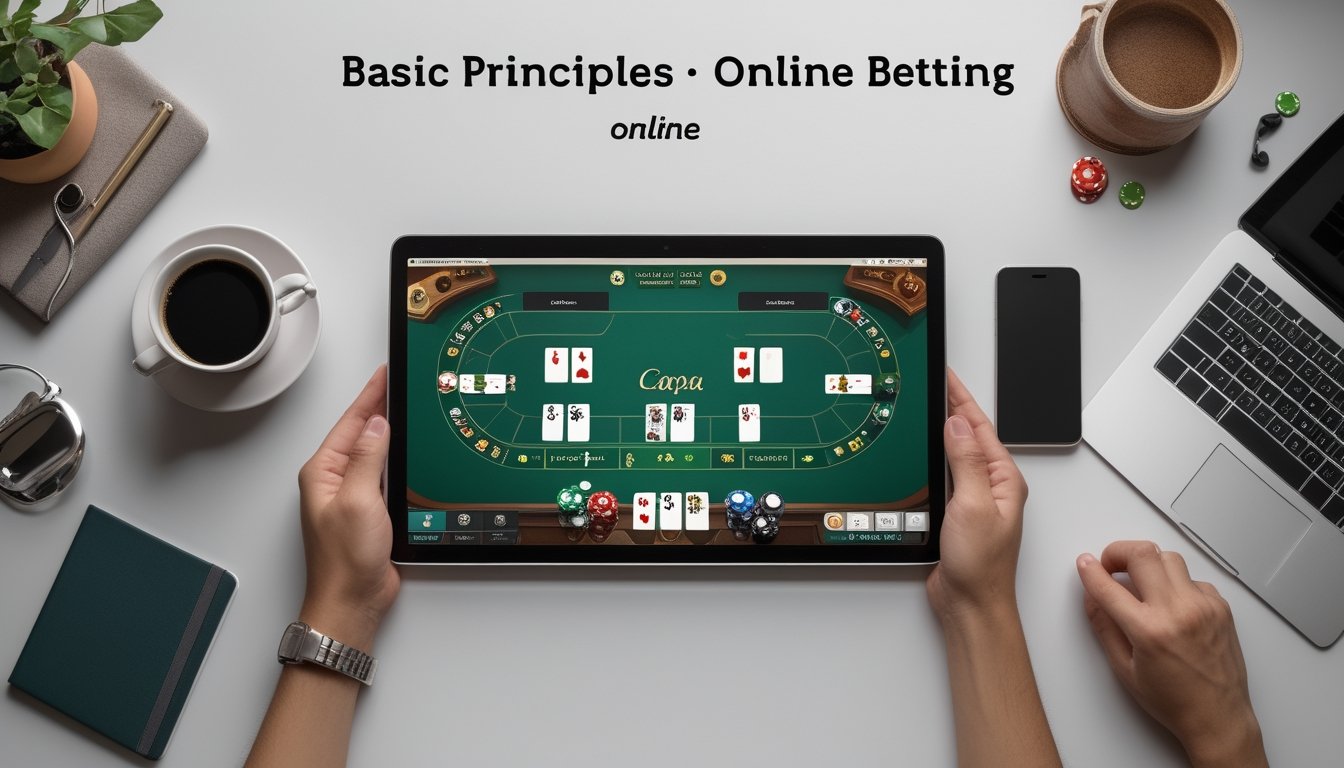 Sebuah layar perangkat digital menampilkan permainan Capsa dengan kartu dan chip poker, di atas meja dengan suasana santai dan rapi.