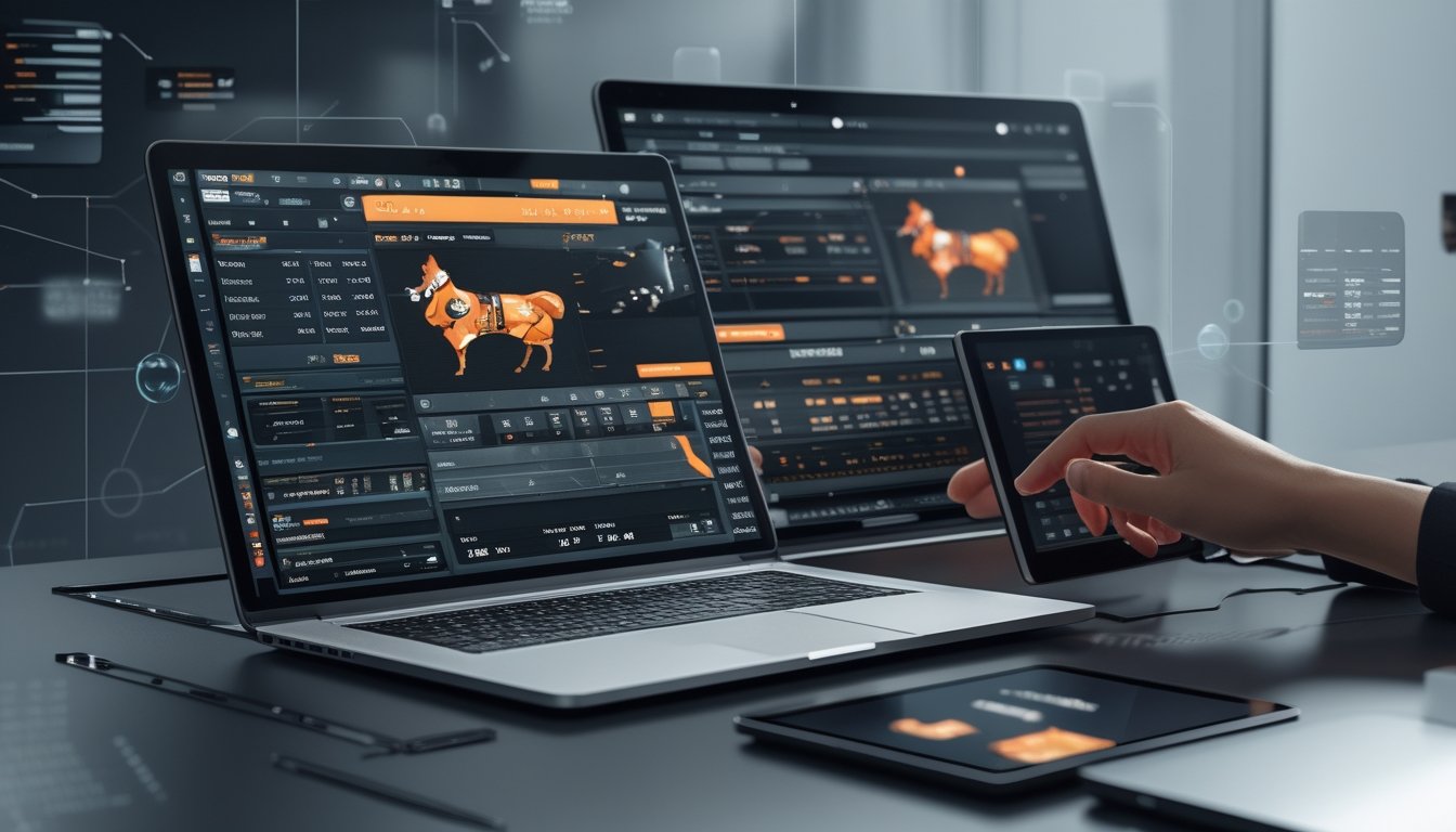 Seorang pria menggunakan beberapa perangkat digital untuk memasang taruhan pada pertandingan sabung ayam secara online.